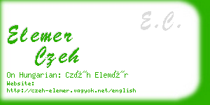 elemer czeh business card